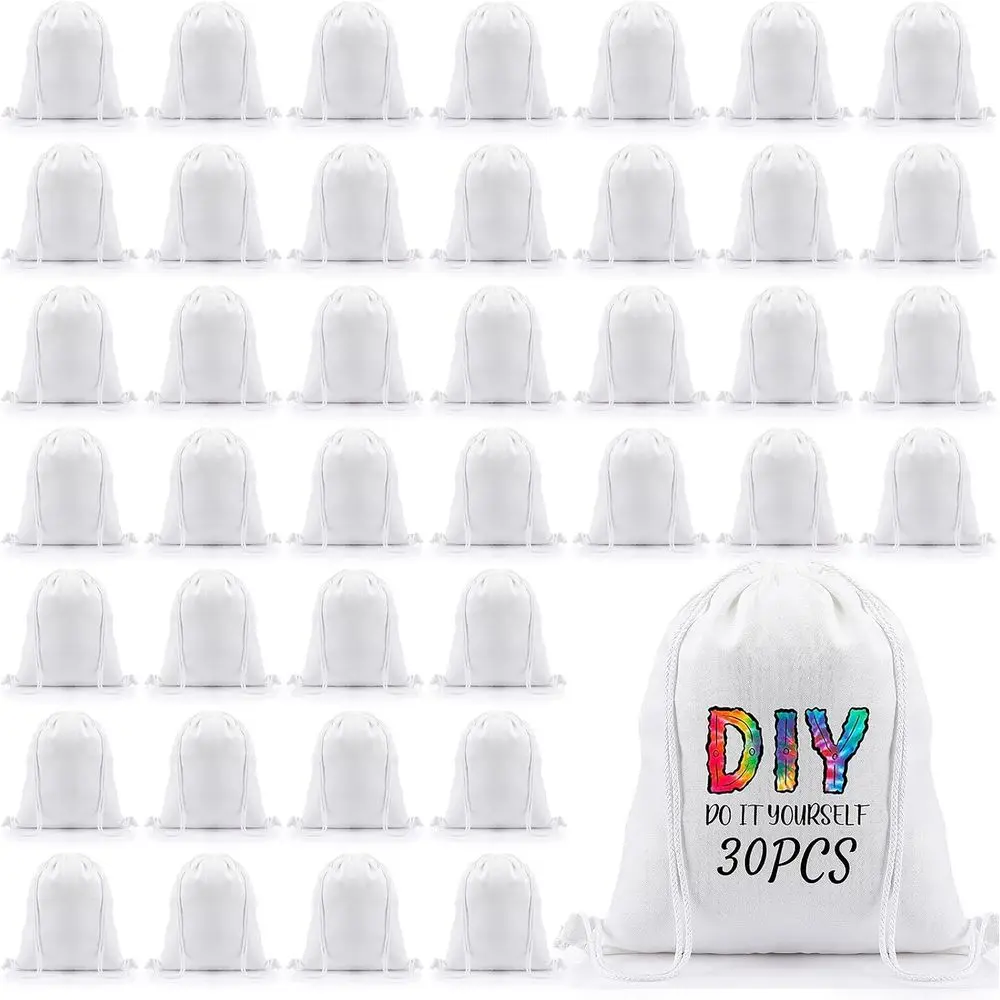 

Набор из 30 сублимационных мешков-рюкзаков Sweetude, оптовая продажа, полиэстер, пустые мешки-рюкзаки на шнурке, спортивные рюкзаки или рюкзаки для женщин