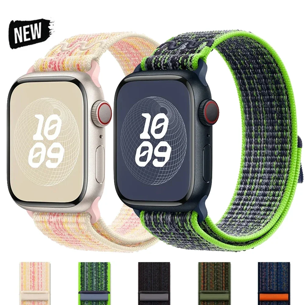 Nylon Band for Apple Watch Band Ultra 2 49mm 44mm 40mm 45mm 41mm 42 40 38 Bracelet Strap IWatch Ultra Series 9 7 6 5 Se 8 Correa