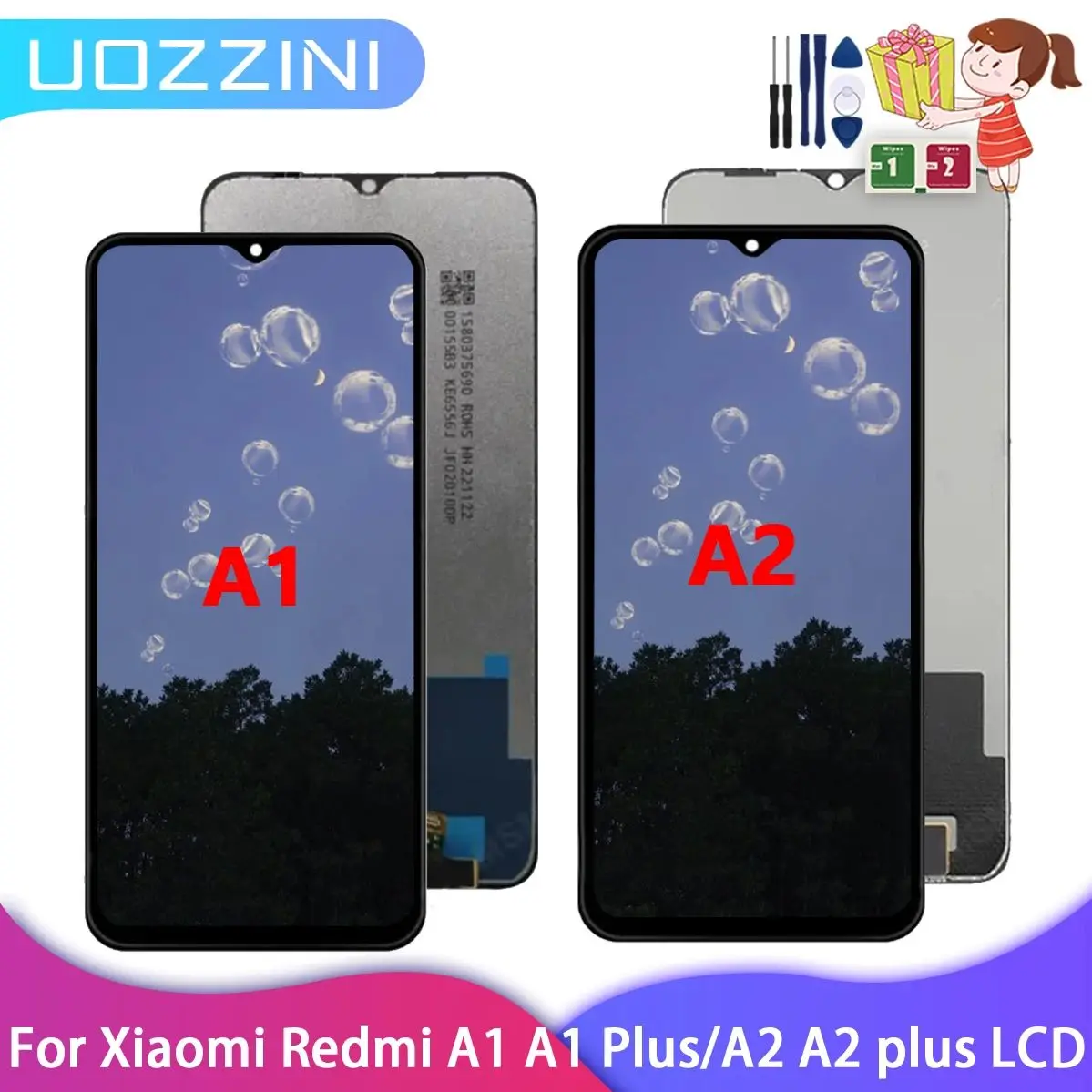 For Xiaomi Redmi A1 A1 Plus 220733SI Touch Screen Digitizer Assembly For Redmi A2 A2+ A2 Plus 23028RN4DG LCD Display