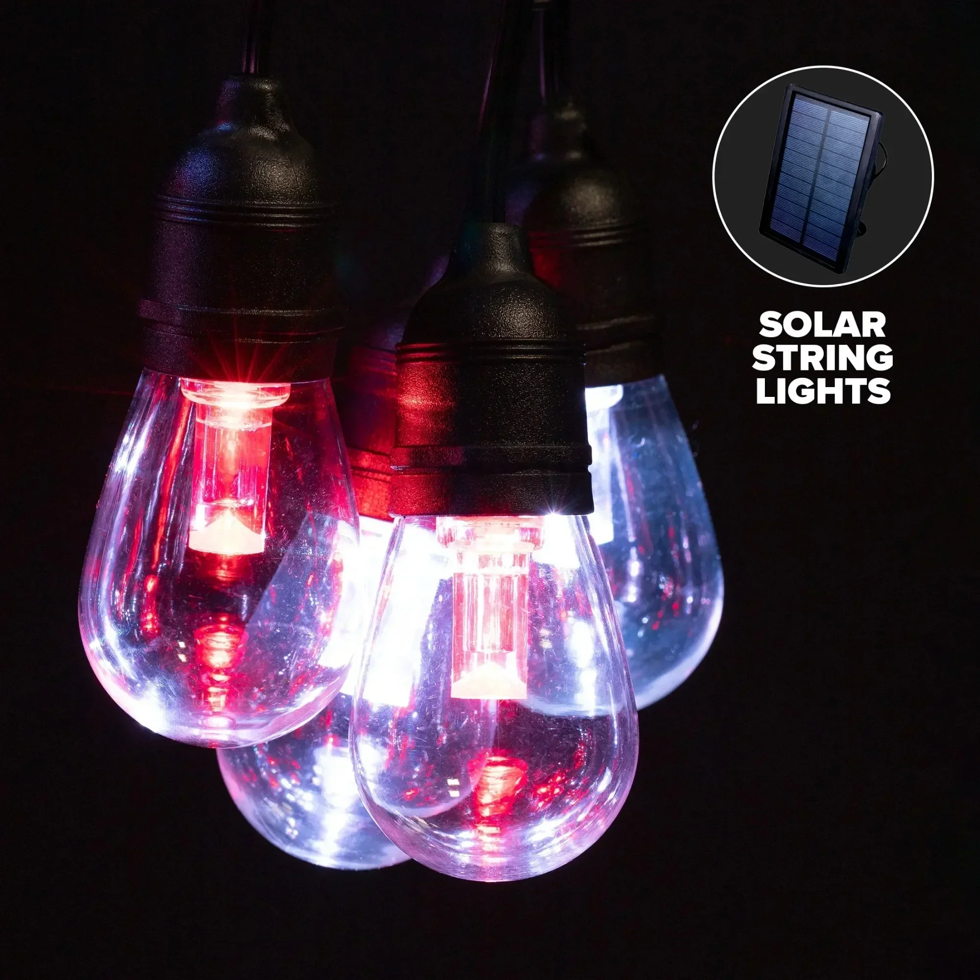 34' Foot Solar Powered Multi-Color Changing String Light (1 Pack)