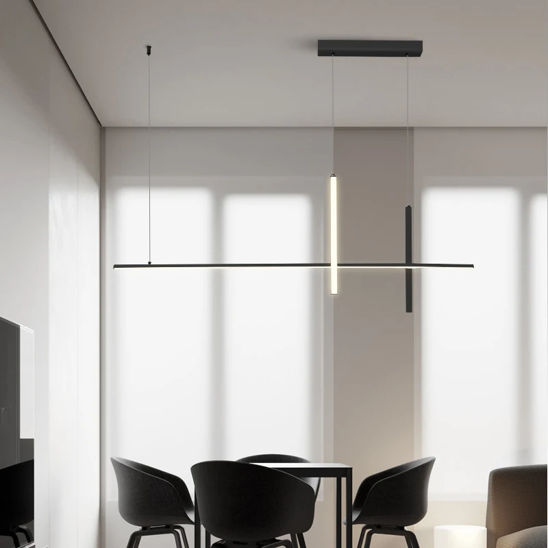 Lampu Gantung Linear Modern LED 2025 Lampu Langit-langit Suspensi Ruang Makan Cocok Untuk Restoran Pulau Dapur Ba