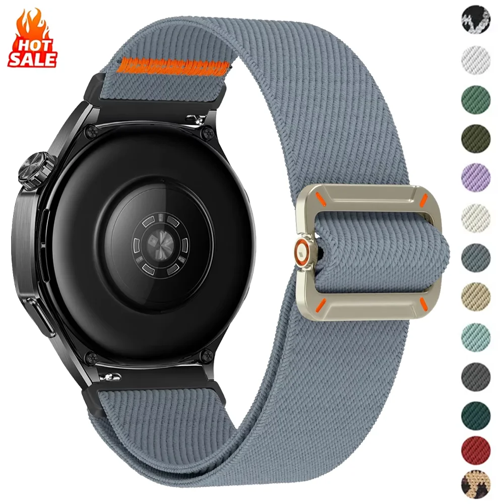

22mm 20mm Elastic Nylon Band for Samsung Galaxy Watch 6/5/4/3/Gear S3 Braided Strap for Huawei Watch GT4 GT3 2 Pro/Amazfit GTR4