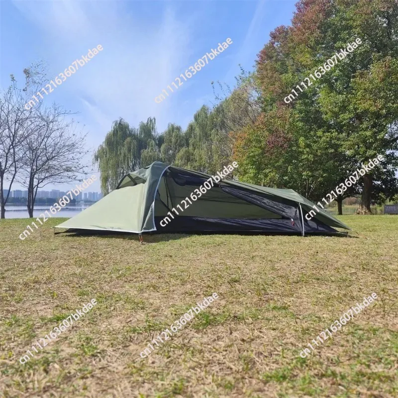 Single Person Camping Tent Dual Layer Waterproof Backpack Tent Ultra Light Hiking Travel Tent Tunnel Outdoor 4 Season