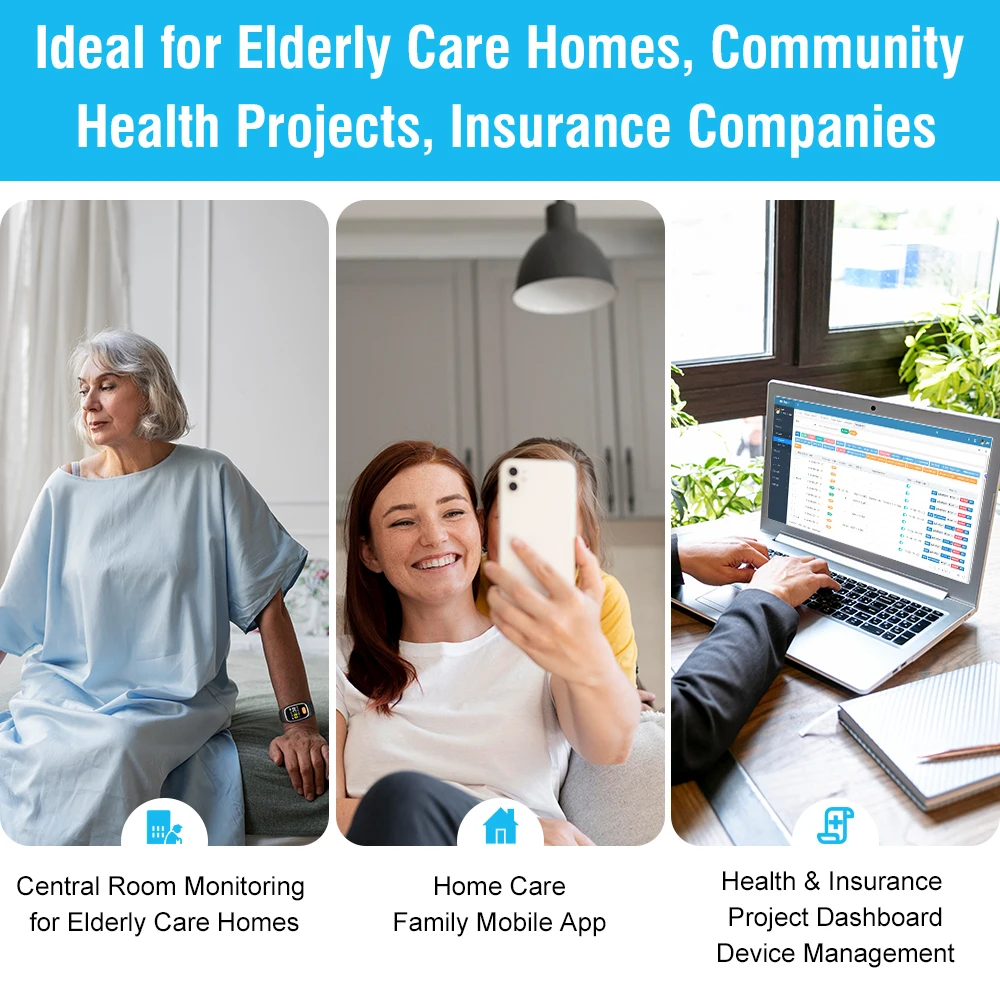 L08p Praktische intelligente GPS-Tracking-Uhr für ältere Menschen mit SOS-Notruf, Fitness-Tracker, HR-Überwachung, Senior-Smartwatch