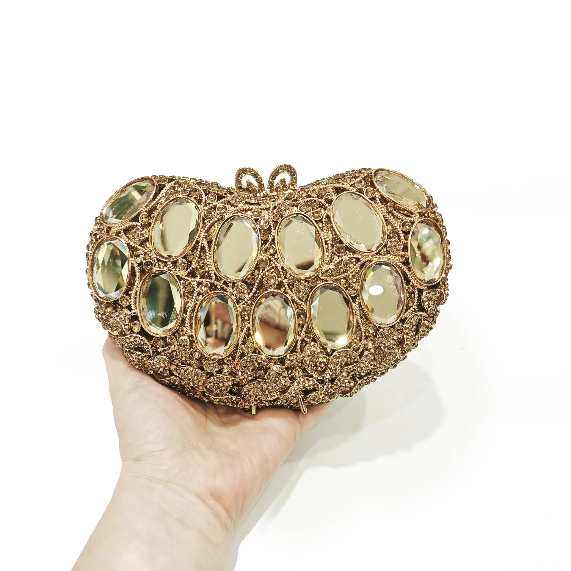 

Heart Shape Women Crystal Evening Bags Party Cocktail Rhinestone Handbag Diamond Clutches Wedding Bridal Purse Minaudiere