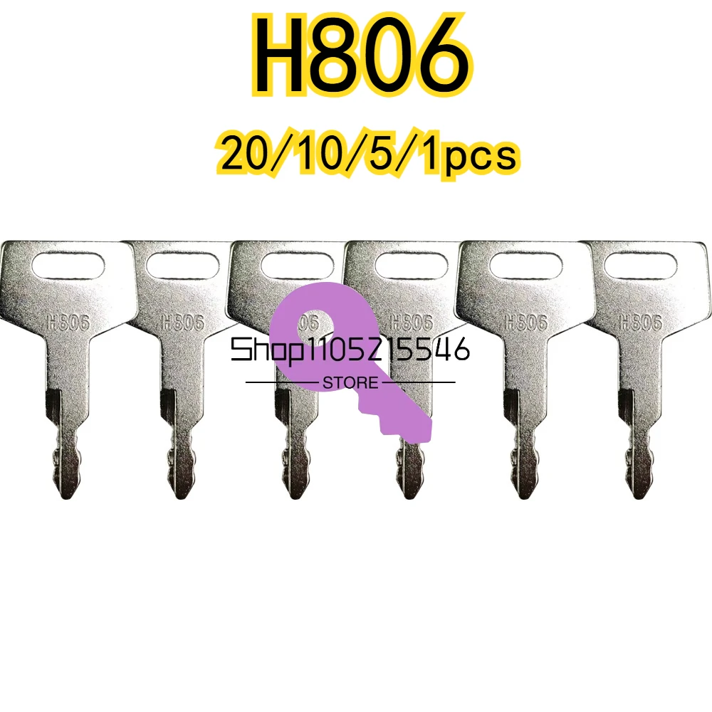 20/10/5/1pcs H806 Keys for Excavator Track Loader BU1698X2 Open Door Key Ignition 70 75 150 160 175 185 1135 Fuel Starter