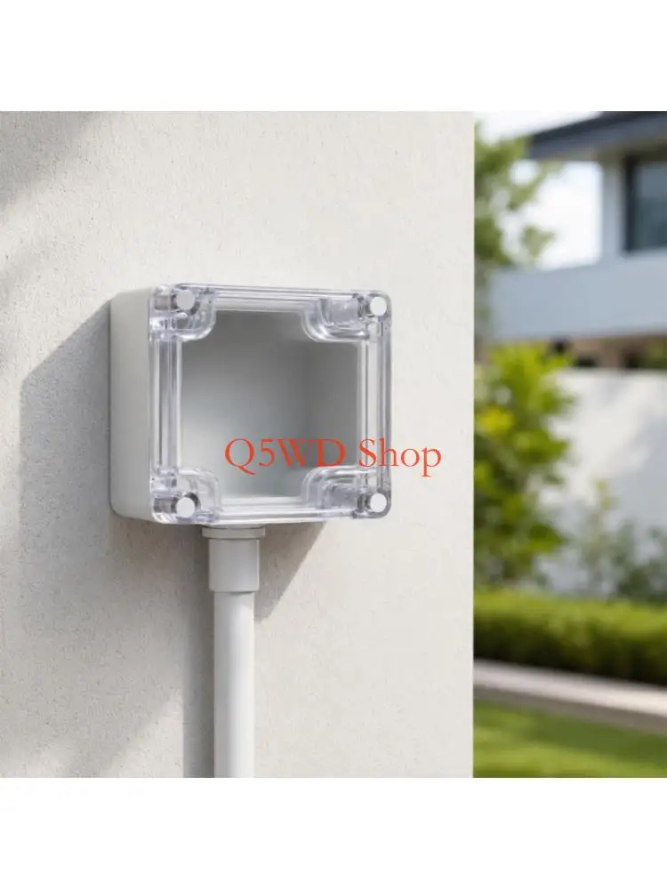 Q5WD Electrical Wiring Case with Clear Lid, 35 x 58 x 63 mm Plastic Box for Gate Access Work, Board Housing, Garden Lines, and