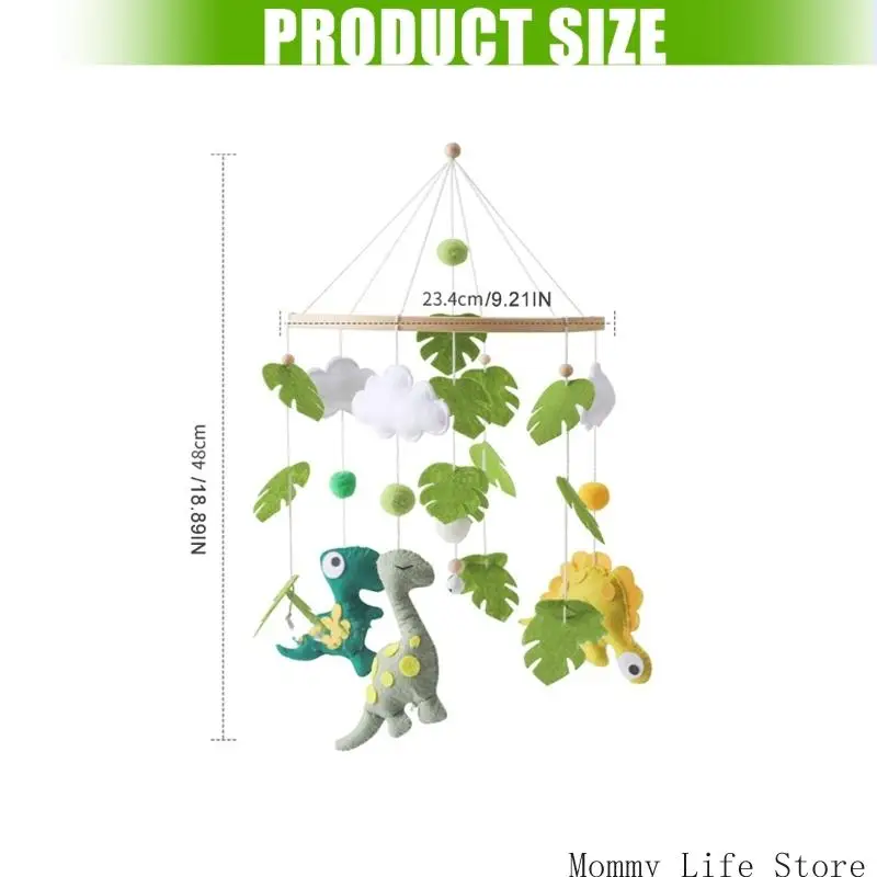 سرير جرس سرير دوار على شكل ديناصور، لعبة حسية دوارة مهدئة للأطفال #6