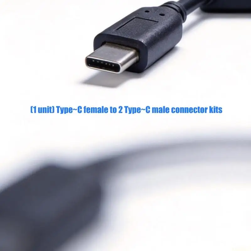 B03F Double Output Type C Female to 2 Male Splitter 100W Fast Charging Suitable for Laptop Phone and Tablet PVC Portable Design