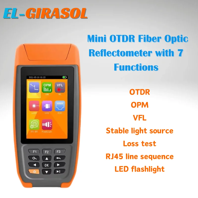 Mini riflettometro in fibra ottica OTDR con 7 funzioni CY180S VFL OLS OPM Tester per cavi di perdita Fibra ottica OTDR FTTH