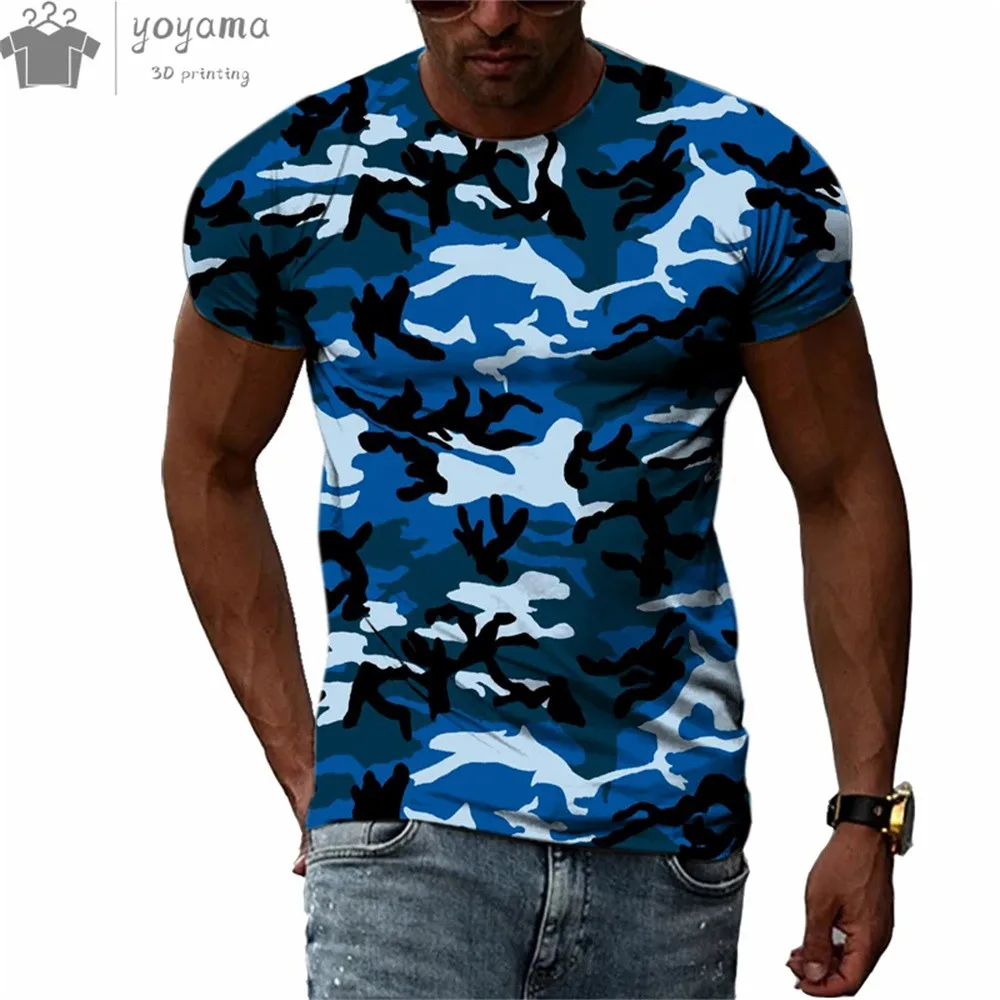 Summer Fashion camouflage 3D printing Men T-shirt Trendly Casual Personality Tees Harajuku Street O-neck Short Sleeve Tops tee