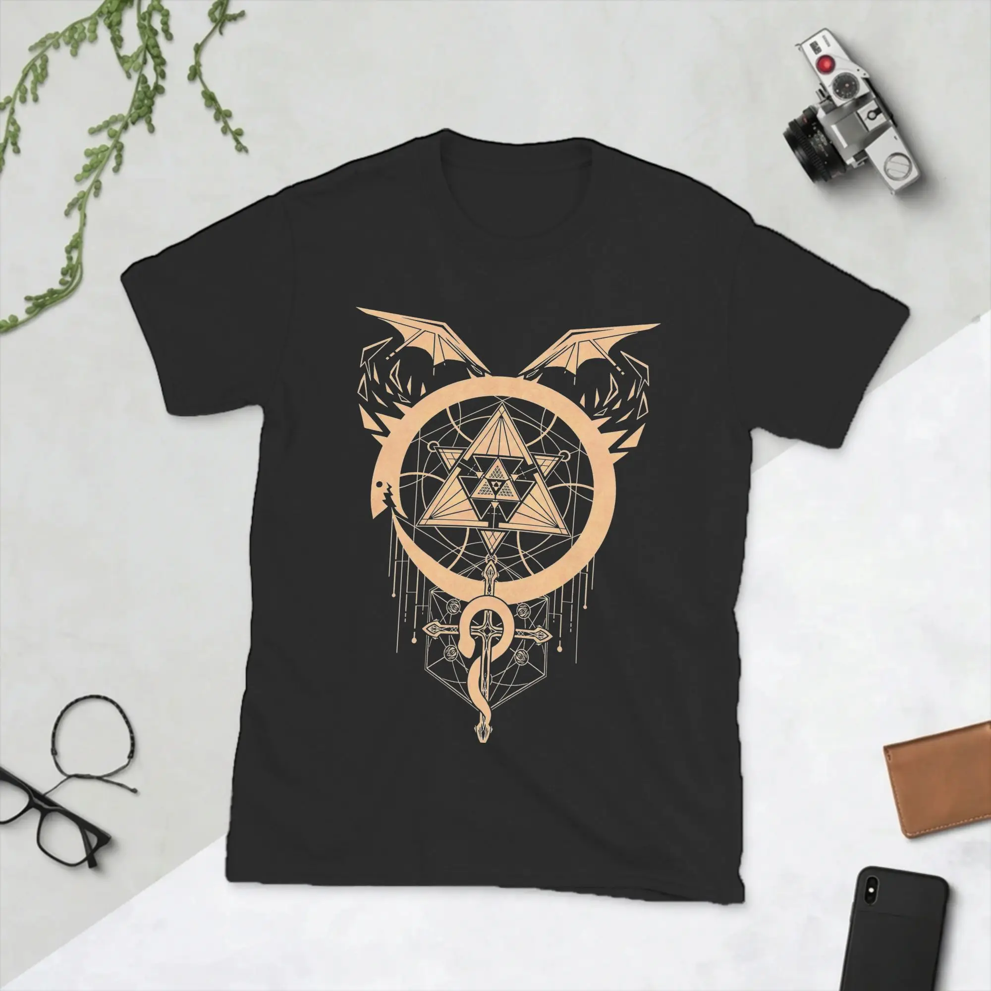 Men's Fullmetal Alchemist Anime T Shirt Gilded Snakes of Alchemy Cotton Clothing Short Sleeve Round Collar Tee Shirt T-Shirt