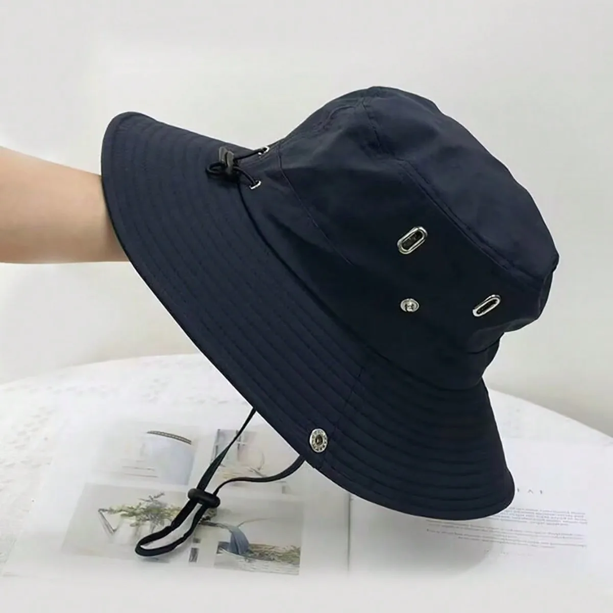 Summer Men Bucket Hat Outdoor UV Protection Wide Brim Hunting Hiking Hat Fisherman Hat Beach Sunscreen Cap Fishing Cycling Caps