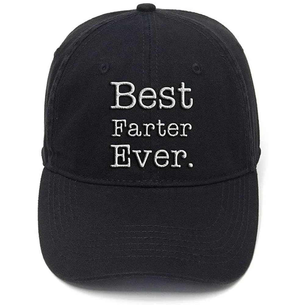 Lyprerazy for Dad Best Farter Ever Father Gift Washed Cotton Adjustable Men Women Hip Hop Cool Flock Printing Baseball Cap