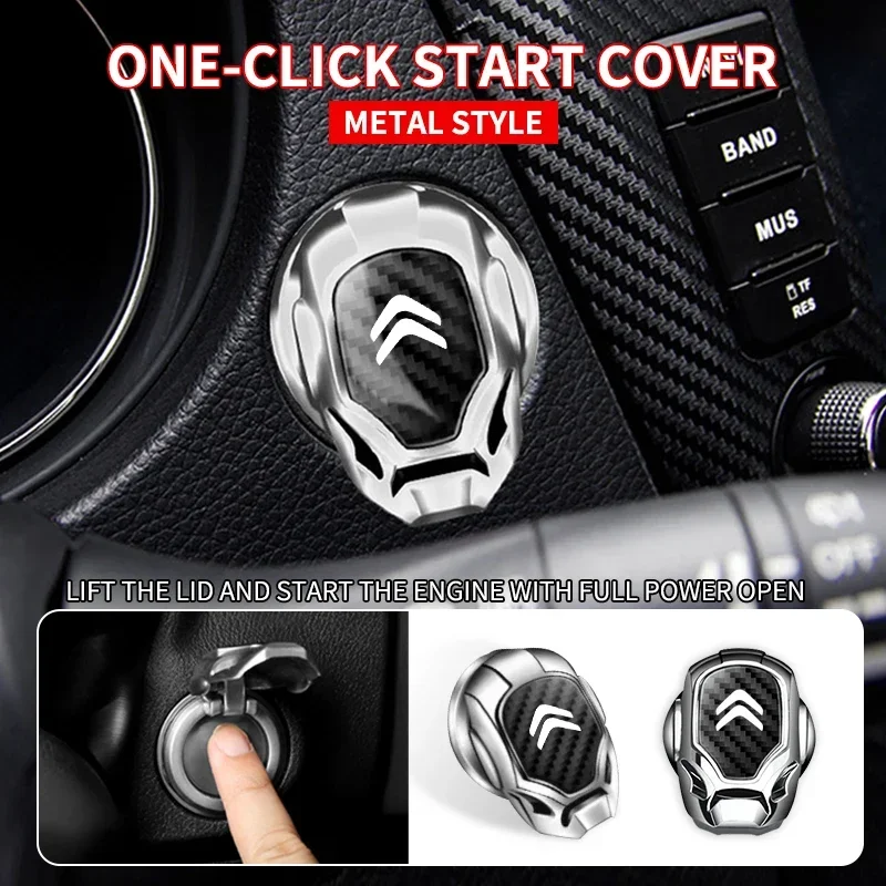 

Car ONE-CLICK Start Buttons Protective Cover Stickers For Citroen C1 C2 C3 C4 C5 C6 C8 C4L DS3 DS4 DS5LS DS6 Car Accessories