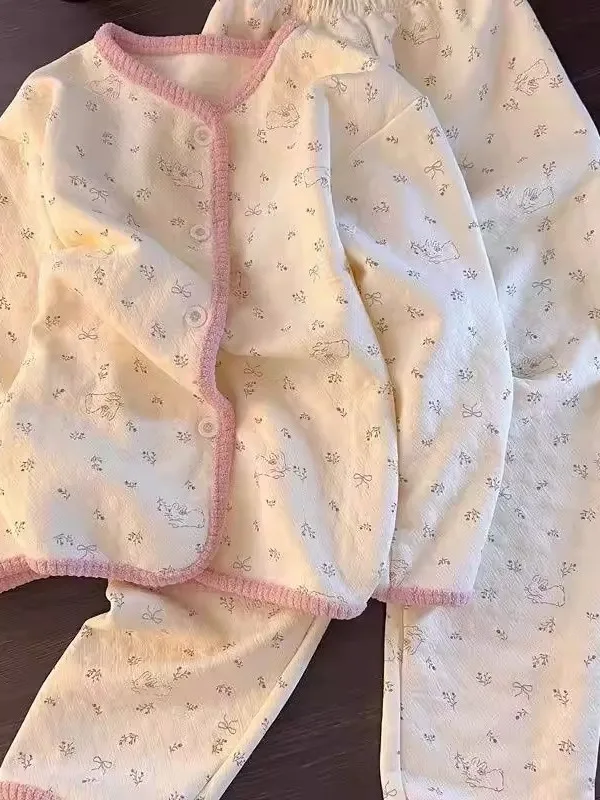 

Комплект домашней одежды больших размеров из воздушного хлопка: утепленный, для женщин, осень-зима, теплый домашний костюм с длинными рукавами и длинными брюками