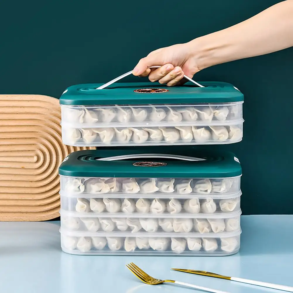 Dumpling Storage Container Nested Storage Box Sturdy Handle Dumpling Storage Box for Home Picnics Parties Multi-layer Food