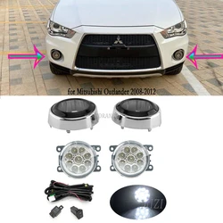 Fog Lights LED for Mitsubishi Outlander 2008 2009 2010 2011 2012 Fog Lamp Front Bumper Headlight Hole Covers Grill Bezel Frame