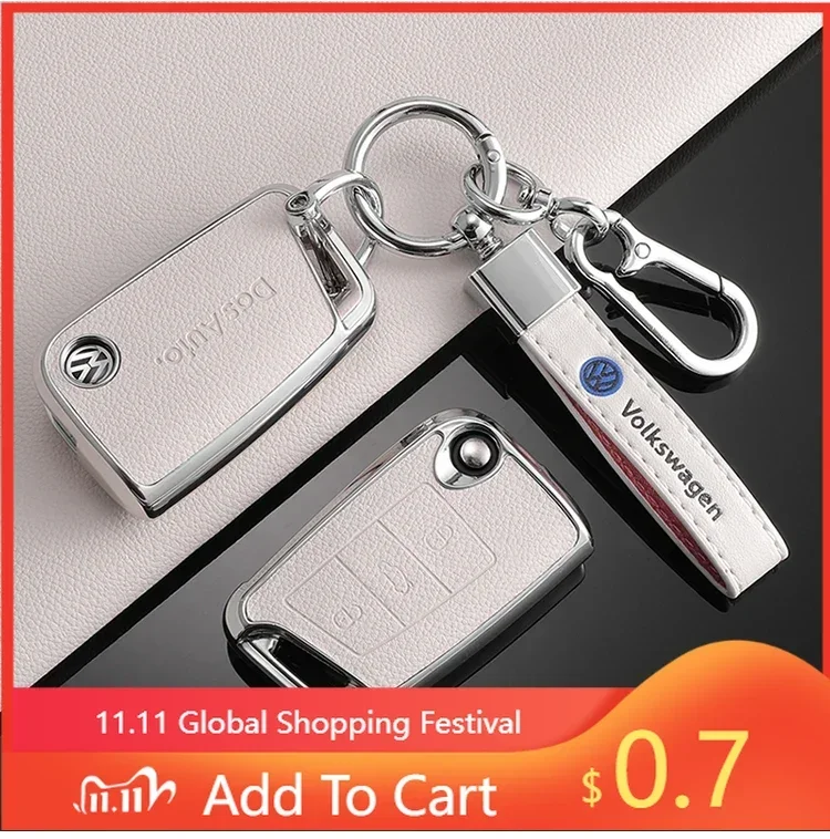 

For VW TPU Leather Car Remote Key Case Fob Cover Holder Shell For VW Volkswagen Golf 7 MK7 Tiguan MK2 T-roc T-cross Auto Acces