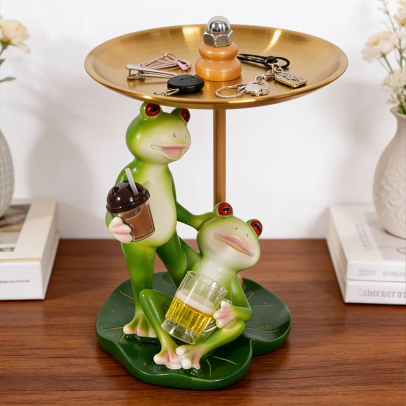 Resin Frog Hedgehog Mosquito Coil Holder Couple Animal Figurine Multifunctional Ashtray Home Office Desktop Decor Storage Tray