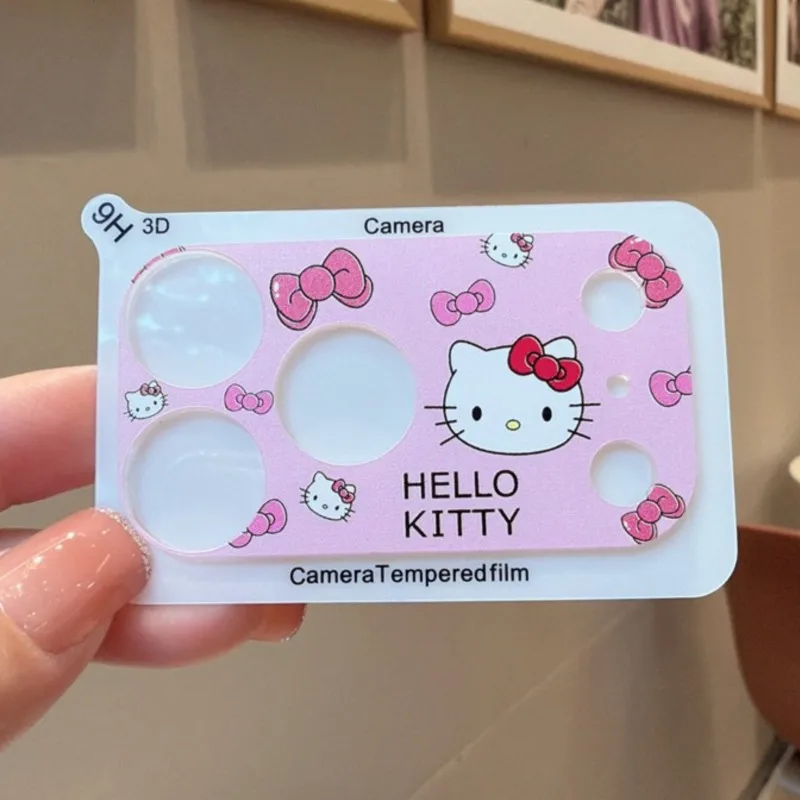 Sanrio Hello Kitty Kuromi Shimmer Powder Camera Lens Protector 9H HD Tempered Glass for iPhone 17 16 15 14 13 Pro Max mini Plus view 4