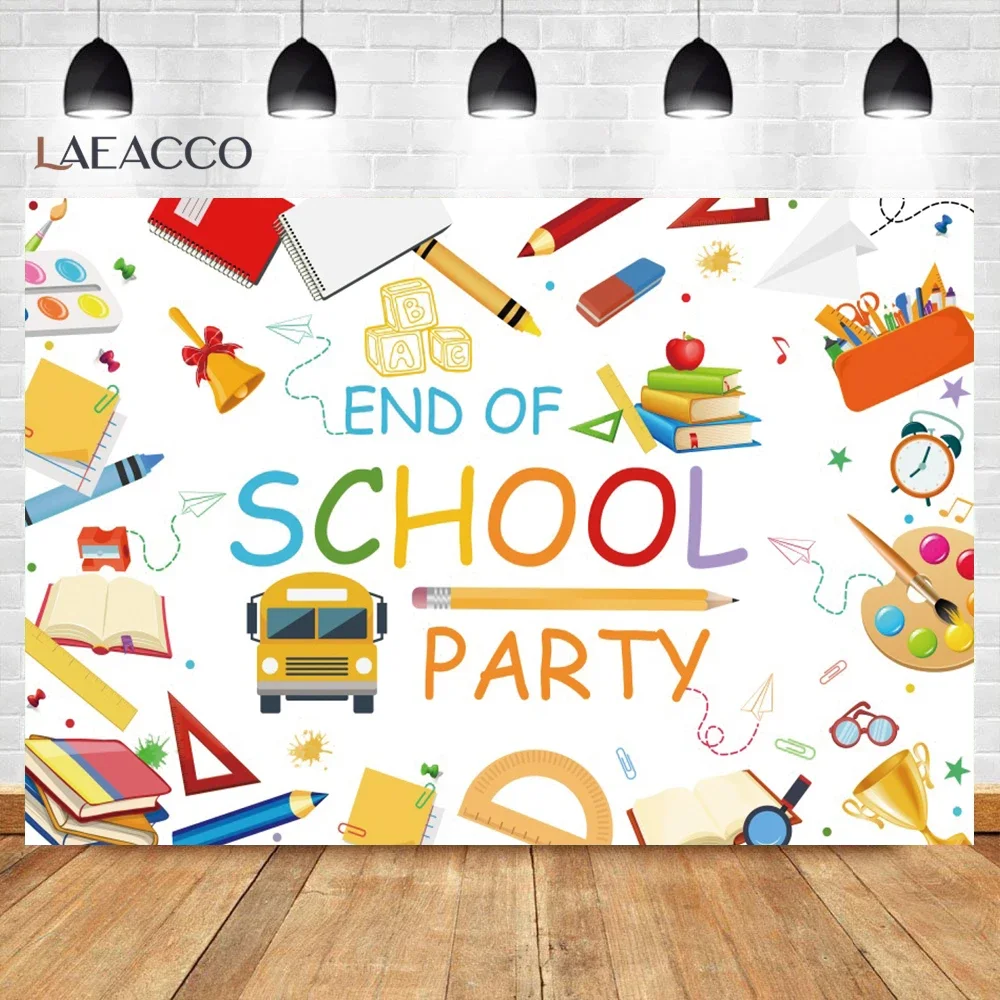 Children Back to School Graduation Party Cartoon Colorful 2024 Pencil School Bag Photography Background Studio Customization