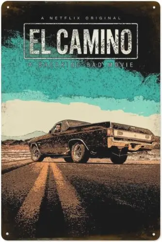 El Camino Metall-Blechschild, Poster, lustiges Wandbild, Vintage-Kunst-Dekor, Aluminium
