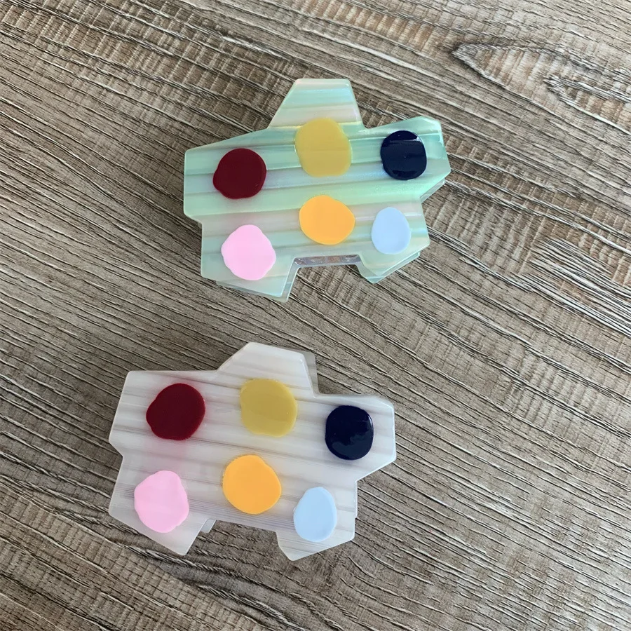 

Creative Design Color Polka Dot Acetic Acid Splicing Hair Clip Fresh Suya Hair Claw Acetate Sweet Hair Accessories For Women