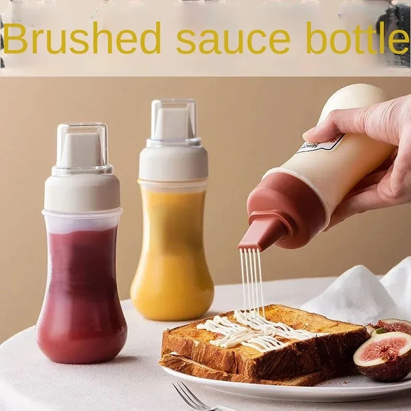 

Five hole extrusion seasoning bottle, plastic oil salad ketchup bottle for household kitchen, Dim sum food seasoning pot