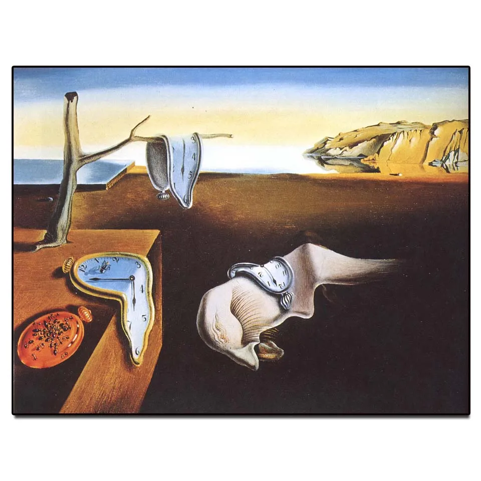 

Dali Melting Clocks Oil Painting Reproduction Hand Painted Persistence of Memory Canvas Art Surrealist Living Room Wall Decor