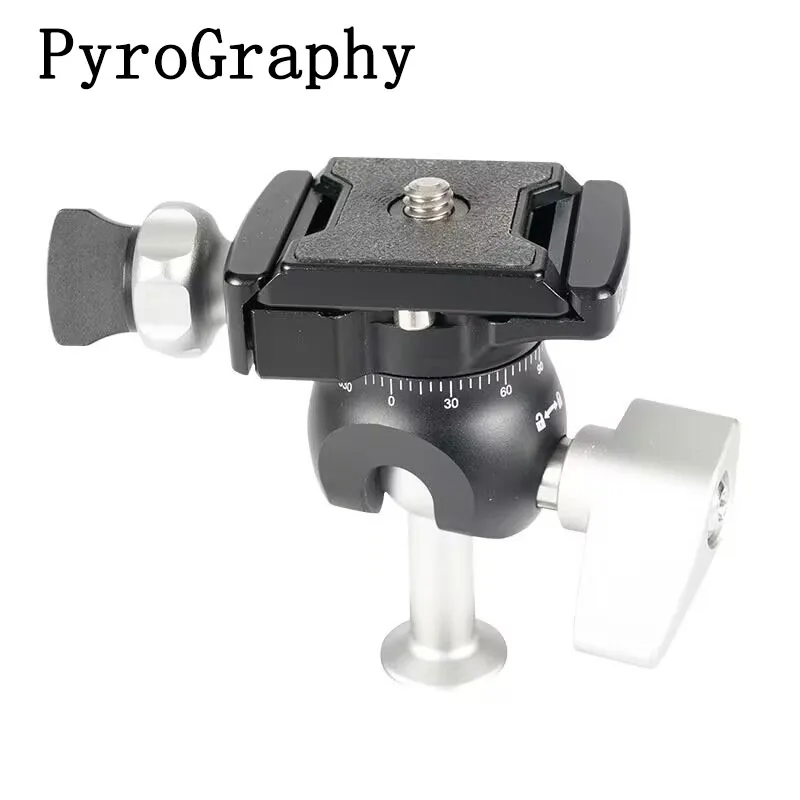 

PyroGraphy Panoramic Inverted Head Metal Tripod Head Rotating Ballhead with 18mm Sphere 360°SwivelforTripod Monopod Sliding Rail