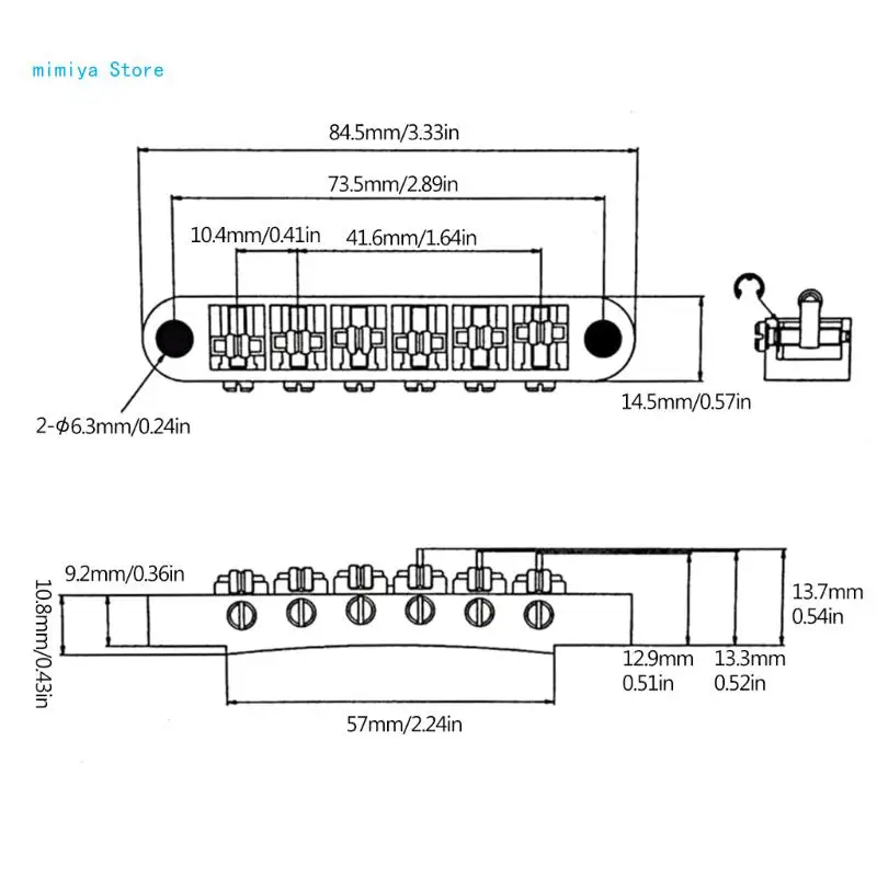 pipi 3 Farboptionen 6-saitige E-Gitarre Tune O-Matic Bridge Stop Bars Saitenhalter