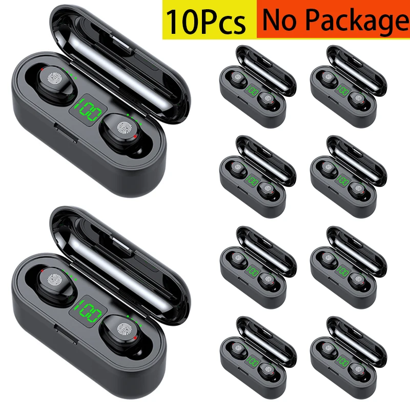 10Pcs Mini headphones f9 TWS 5.0 Wireless Earbuds Earphone With Charging box Sports Gaming Headset With Power Display