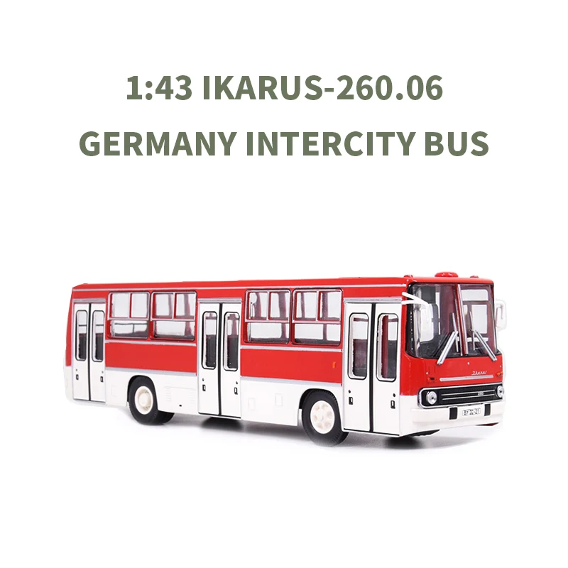 1:43 Scale Metal Bus Model Ikarus 260.06 Red/White For Collection Original Die Cast German Democratic Republic City Bus N35174