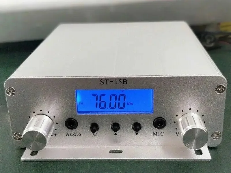 15W 76MHz-108MHz FM Broadcast Transmitter ST-15B V3 stereo PLL Fm Radio broadcast station