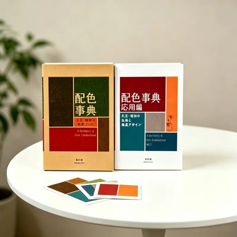 2 Books Colour Dictionary Taisho Showa Era Color Manual Notebook CMYK Art Book Drawing Reference Book