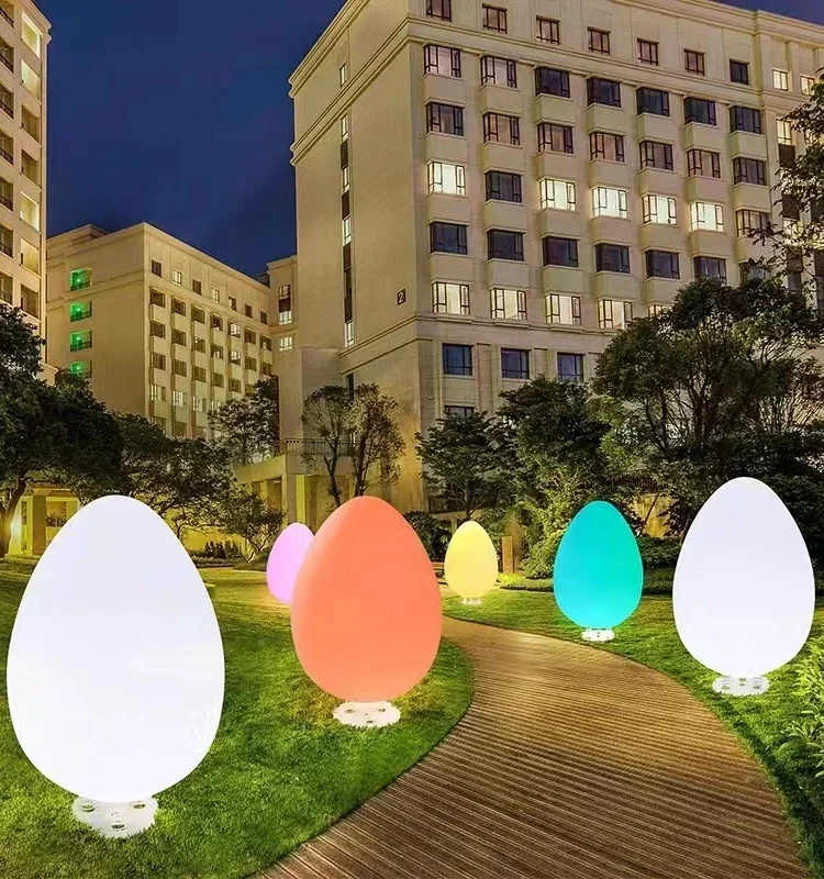 Customized Luminous Egg-Shaped Lamp Outdoor Set Tumbler Lighting for Garden Landscape Outdoor Solar