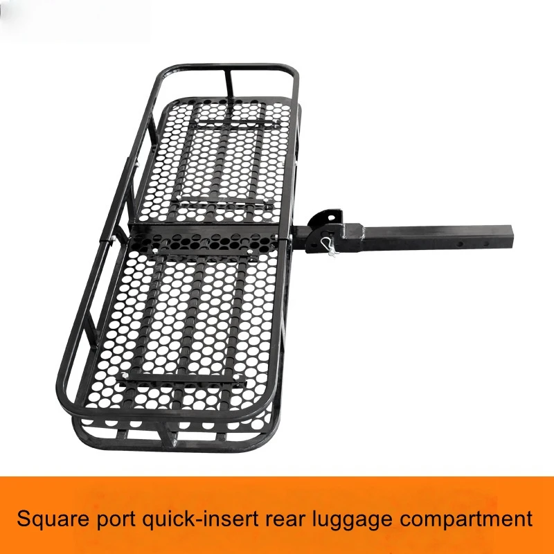 

Folding Manganese Steel Car Luggage Rack Rear Trailer Square-Mouth Cargo Basket Rear Basket Luggage Box Cargo Carrier
