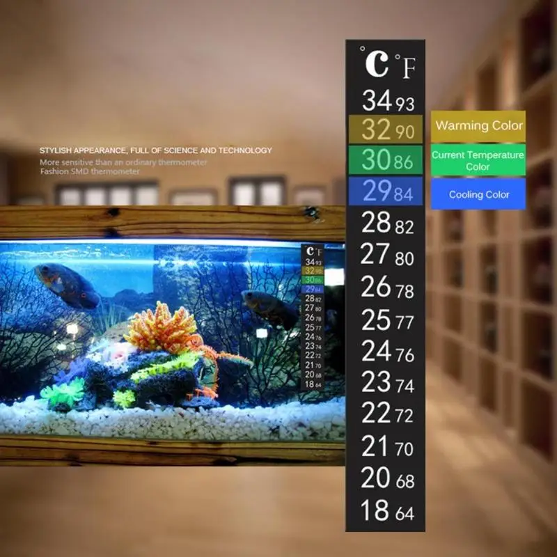 5/10Pcs/Lot Dual Scale Aquarium Thermometer Sticker Adhesive