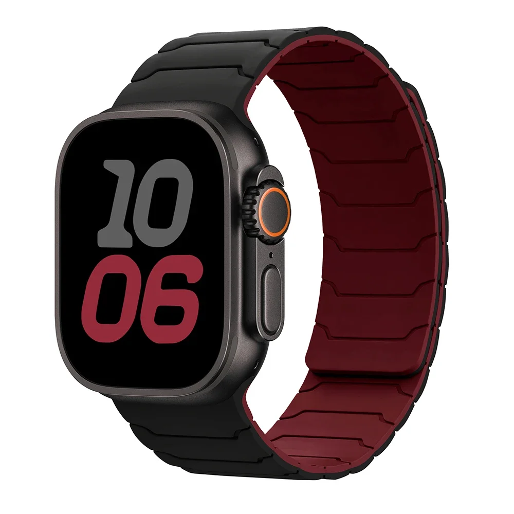 Band voor Apple Watch ultra 2 Band 49 mm 45 mm 44 mm 40 mm 42 mm 46 mm 41 mm 38 mm Magnetische siliconen armband IWatch Series 10 SE 9 8 7