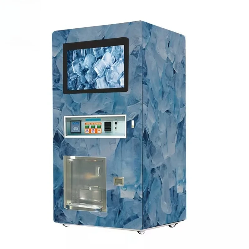 Outdoor Commercial Bagged Ice Dispenser Smart Bulk and Bag Ice Cube Vending Machine Customized