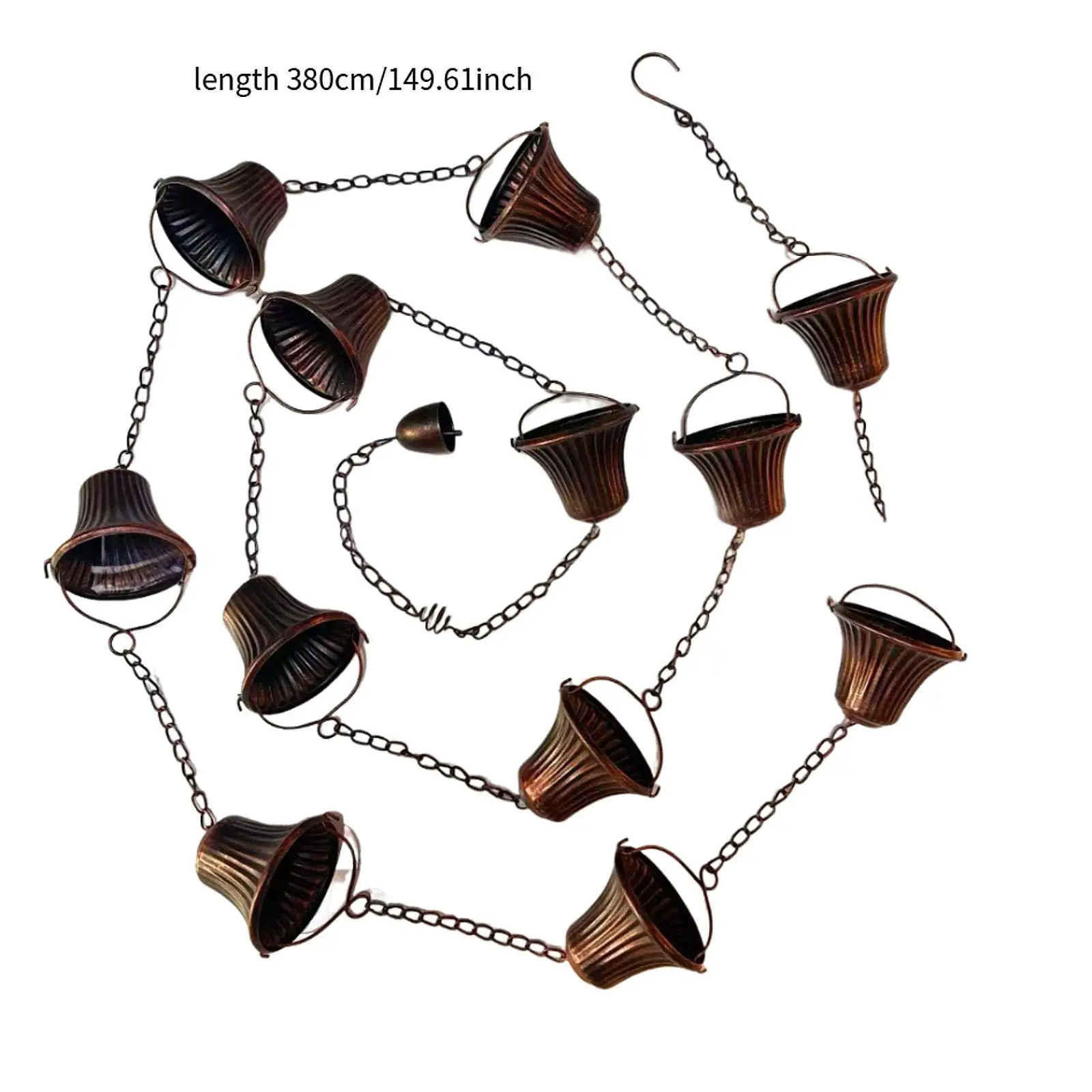 Bronze Rain Chains for Gutters Outdoor Metal Downspout Cup Rainwater Drain Chain for Home Garden Decor