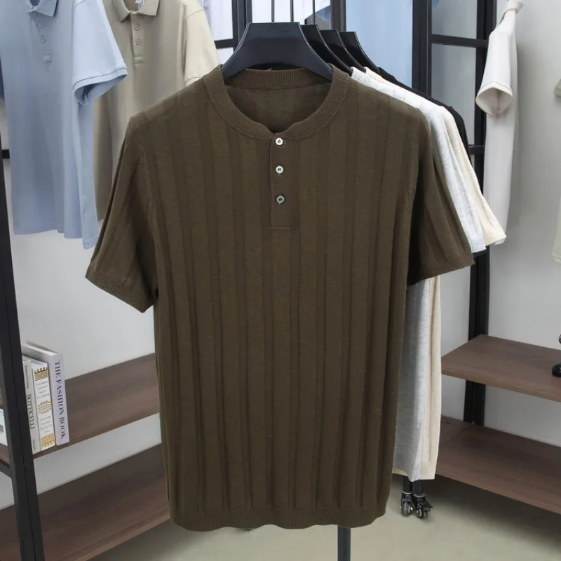 

Breathable Men's Polo Shirts Classic Linen Design For Summer Soft T-shirt Casual Wear