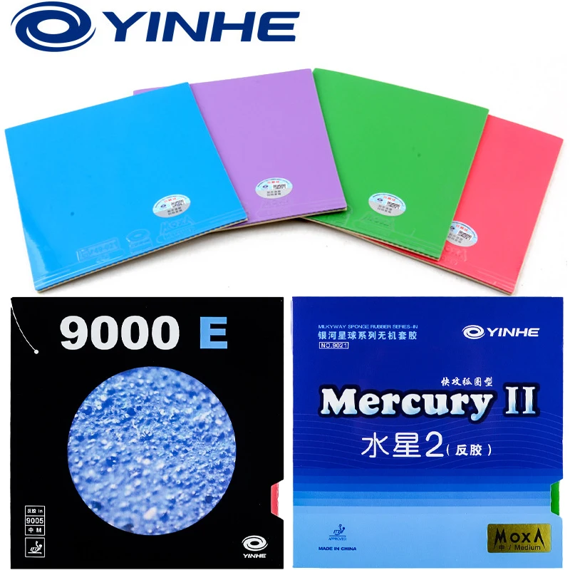 

Накладка для настольного тенниса YINHE 9000E, вязкая, с выступами наружу, зеленая/фиолетовая, Mercury 2, для быстрой атаки, тип Arc
