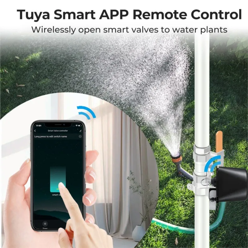 Tuya WiFi Smart Water Gas Valve Controller App التحكم عن بعد للري التلقائي وآمن الغاز يعمل مع Alexa/Google Home