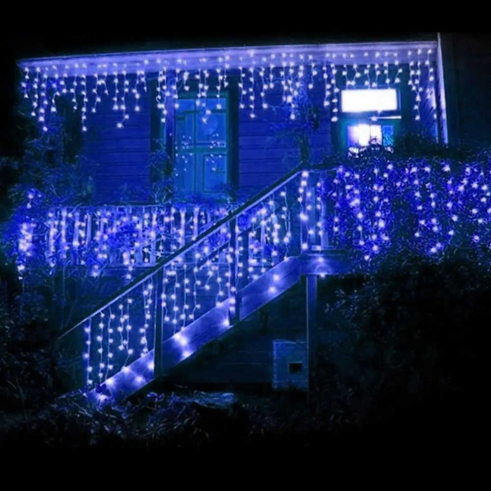 Luces navideñas para decoración al aire libre, 5 metros de caída, 0,4-0,6 m, cortina LED, guirnalda de luces tipo carámbanos, guirnaldas de luces para fiesta de boda