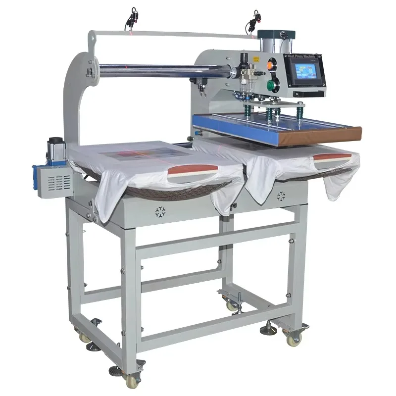 Automatic Sliding Double-station Pneumatic Heat Press Machine 38x38 40x50 40X60 T-shirt Heat Press Garment Printing Machine