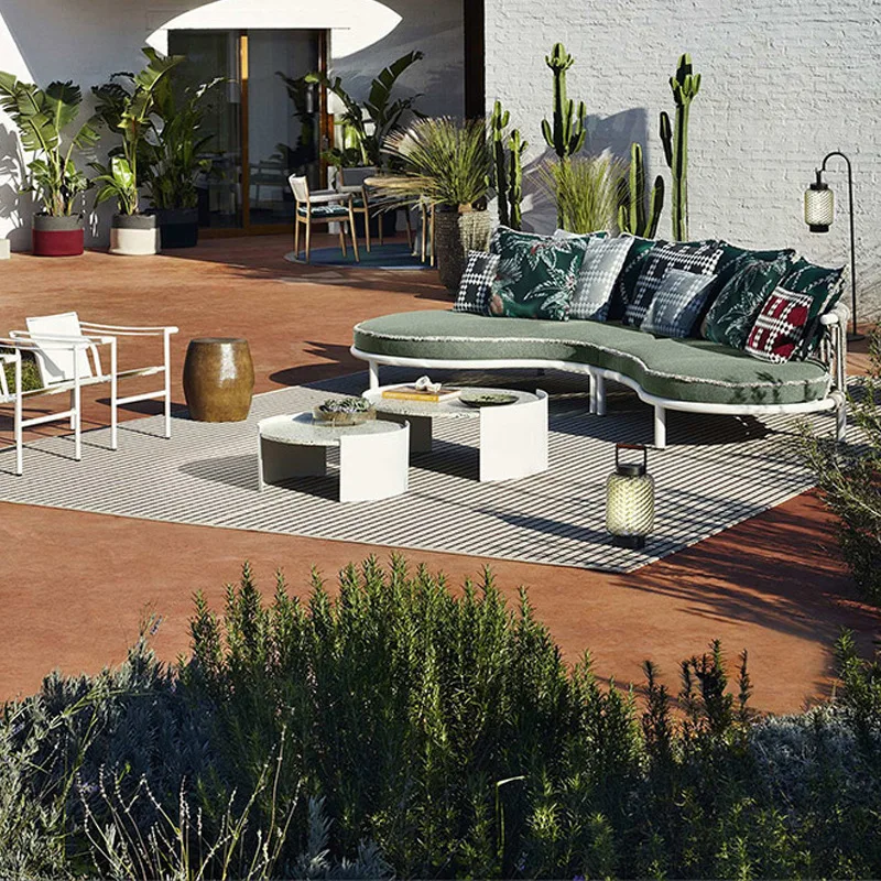 Outdoor rattan chair sofa, terrace sofa, rattan curved sofa c