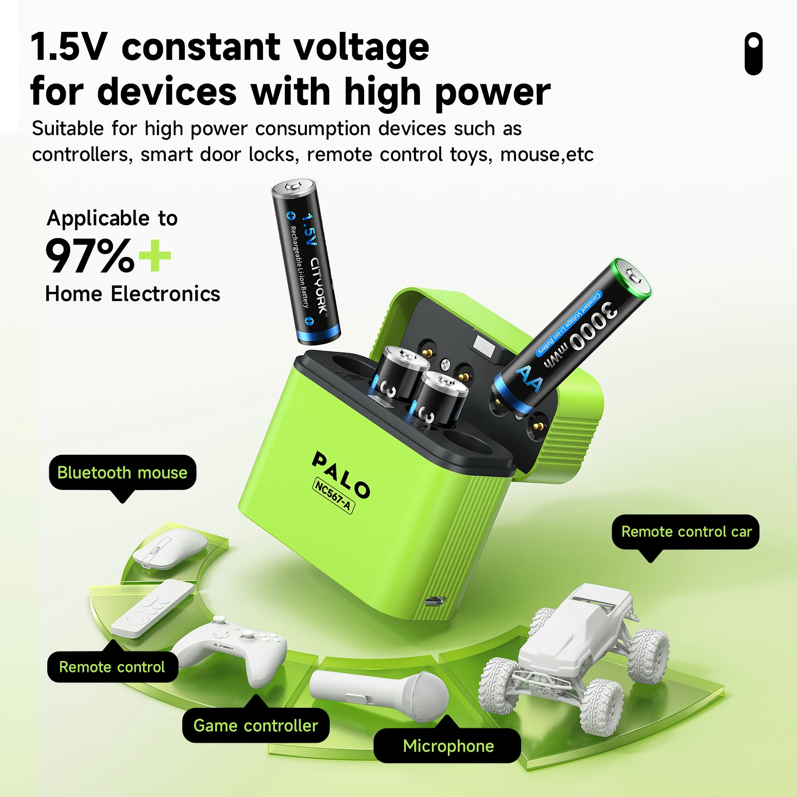 CITYORK 1,5 V Li-ion AA batería recargable 3000mWh litio 2A baterías de iones de litio + 4 ranuras caja de carga inteligente para batería aa aaa