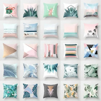 Nordic pink geometric green blue beach tropical plant print cushion cover modern pillow cover sofa car chair cover